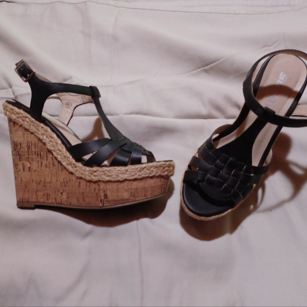 Cork summer sandal heels